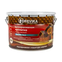 Пропитка древесины DREVIKA ЭКСТРА 3 В 1 3511 ваниль 9 л