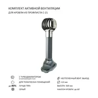 Турбодефлектор Polivent TD110 НСТ D110 мм неутепленный для кровельного профнастила С-21 мм цвет черный