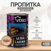 Декоративно-защитная пропитка VERES 42027 Ультра лазура № 1 бесцветный 0.9 л