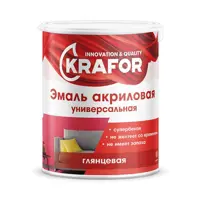Эмаль акриловая Krafor глянцевая цвет белый 3 кг
