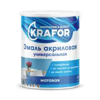 Эмаль акриловая Krafor матовая цвет белый 3 кг