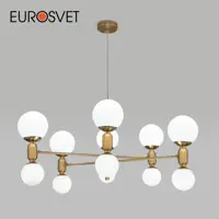Люстра подвесная Eurosvet Bubble 12 лампы 20 м² цвет латунь