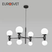 Люстра подвесная Eurosvet Bubble 8 ламп 13 м² цвет черный блестящий