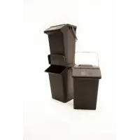 Комплект мусорных баков Sortic для раздельного сбора цвет черный 21 л 3 шт