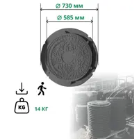 Люк колодца Эколайн 585мм черный