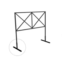 Ограждение парковочное мобильное Ювента Крест Ш-1200 В-1100 мм цвет черный