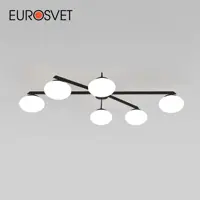 Люстра потолочная Eurosvet 70220/6 A065765 6 ламп 8 м² цвет черный/белый