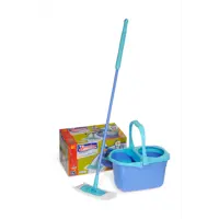 Набор швабра и ведро Express System+ с отжимом цвет голубой