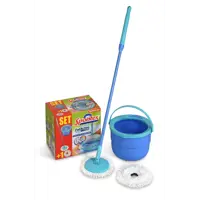 Набор швабра и ведро Full Action System X‘tra с отжимом цвет голубой