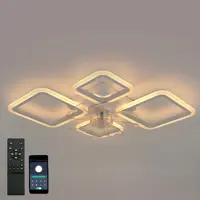 Люстра-вентилятор светодиодная Estares Fan Oval с пультом 20 м2 освещение 21 м2 вентиляция регулируемый белый свет управ