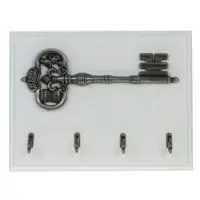 Ключница 139359 ПВХ 19x3.5 см цвет белый