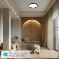 Светильник настенно-потолочный светодиодный Inlux In70121 11 м² регулируемый белый свет цвет черный