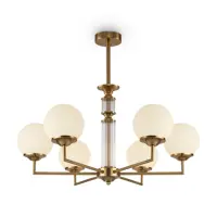 Люстра на штанге Freya Fr5185pl-06bs 6 лампы 16 м² цвет латунь