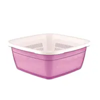 Миска пищевая для хранения квадратная Emerald HobbyLife с дуршлагом 3.8 л 25х25х10.5 см