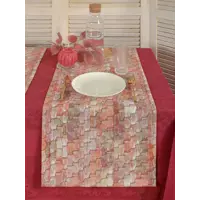 Салфетка под столовые приборы Обуховская мануфактура праздник D-arena/rojo, 140x40 см цвет оранжевый