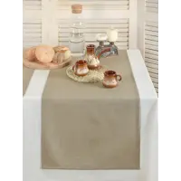 Салфетка под столовые приборы Обуховская мануфактура праздник D-falso liso/culla/oscuro, 140x40 см цвет капучино