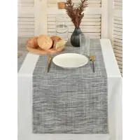 Салфетка под столовые приборы Обуховская мануфактура праздник D-manaos/801, 140x40 см цвет серый