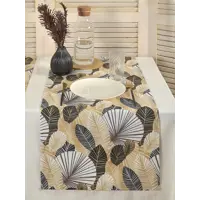 Салфетка под столовые приборы Обуховская мануфактура праздник D-grisel/negro, 140x40 см цвет бежевый