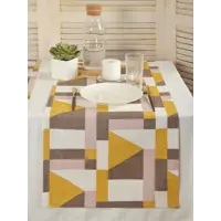 Салфетка под столовые приборы Обуховская мануфактура праздник D-geo/amarillo, 140x40 см цвет горчичный