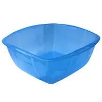 Таз квадратный Илан-Пласт полипропилен 13 л цвет прозрачно-голубой