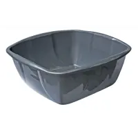 Таз квадратный Илан-Пласт полипропилен 13 л цвет серый металлик