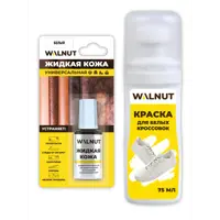 Набор для восстановления обуви Walnut: жидкая кожа для ремонта обуви + краска для кроссовок белый 0.095 л