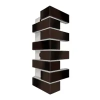 Термопанель фасадная угловая Европа Амстердам 600x250x270x60мм темно-коричневый