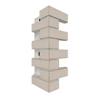 Термопанель фасадная угловая Европа Амстердам 600x270x60 мм светло-серая