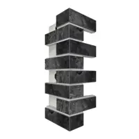 Термопанель фасадная угловая Европа Колорадо 600x270x40 мм черная