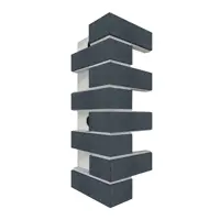 Термопанель фасадная угловая Европа Мичиган 600x270x60 мм темно-серая