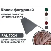 Конек фигурный B-group 2000мм матовый RAL 7024 цвет серый 10шт