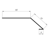 Капельная планка B-group 1250x100x70мм матовый RAL 7024 цвет серый 4шт