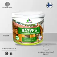 Лазурь для дерева Malare Professional антисептическая быстросохнущая без запаха цвет белый 9 кг