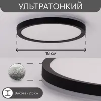 Светильник настенно-потолочный светодиодный Citilux Norma 6 м² регулируемый белый свет цвет черный