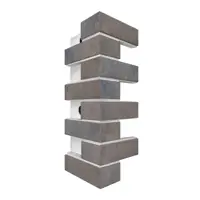 Угловой элемент фасадной термопанели Европа Орегон 600x250x60мм 0.15м² цвет бежевый с оттенками серого