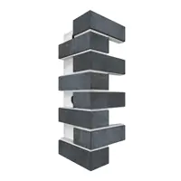 Угловой элемент фасадной термопанели Европа Иллинойс 600x250x60мм 0.15м² цвет темно-серый