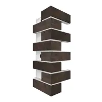 Угловой элемент фасадной термопанели Европа Иллинойс 600x250x40мм 0.15м² цвет темно-коричневый (холодный)