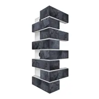 Угловой элемент фасадной термопанели Европа Айдахо 600x250x40мм 0.15м² цвет серебристо-серый