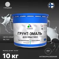 Грунт-эмаль для пластиковых для сайдинга окон и подоконников Malare FastCorr быстросохнущая глянцевая цвет светло-серый