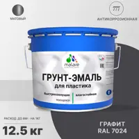 Грунт-эмаль для пластиковых для сайдинга окон и подоконников Malare FastCorr быстросохнущая матовая цвет графитово-серый