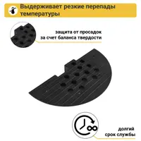 Лежачий полицейский Пк Технология ИДН 500-2 концевой элемент резина. ГОСТ Р 52605-2006 (3 точки крепления)