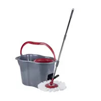 Набор швабра и ведро с отжимом Dom-dom 270827 6 л цвет серый/серебристый