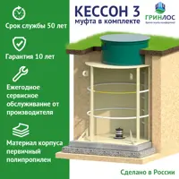 Пластиковый Гринлос Кессон 3 с муфтой 90/110