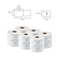 Бумага туалетная Бумага сити 2 слоя 170 м белая 12 шт