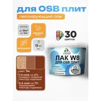 Лак для защиты ОСБ плит тонирующий Malare Series W паропроницаемый без запаха матовый тик 9 кг