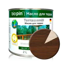 Краска-масло для террас и садовой мебели Biopin полуглянцевый коричневый 2 л