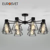 Потолочная люстра в стиле лофт EUROSVET 70107/8 черный