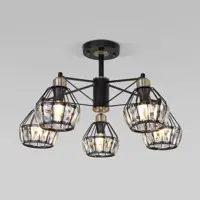 Люстра потолочная хрустальная в стиле лофт Eurosvet 70075-5 черный