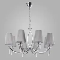 Подвесная люстра с абажурами EUROSVET 60079/8 хром