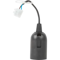 Патрон пластиковый Е27 цвет чёрный времянка